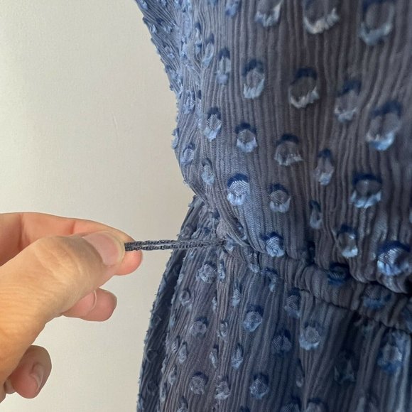 Rebecca Taylor One Shoulder Ruffle Clip Dot Crinkle Dress Silk Blend Size 4 - Picture 5 of 8